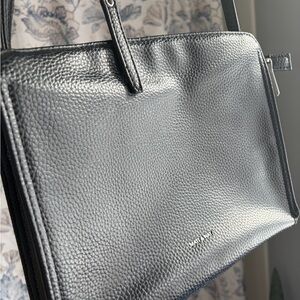 Matt & Nat Black Pebbled Vegan Leather Shoulder Tote